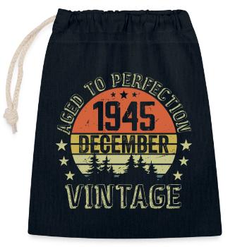 Retro Geburtstagsgeschenk - Geboren im Dezember 1945 - Verschließbarer Geschenkbeutel aus Baumwolle (25x30cm) - Navy - Vorne