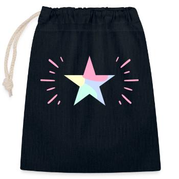 Étoile brillante pastel - ApriNoeScor - Sac cadeau en coton avec cordon (25 x 30 cm) - bleu marine - Devant