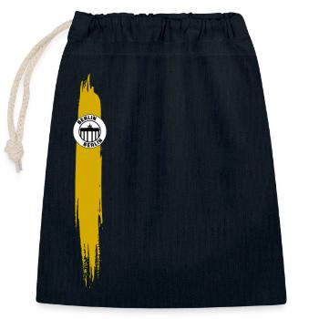 Streifen von Berlin Gelb - Verschließbarer Geschenkbeutel aus Baumwolle (25x30cm) - Navy - Vorne