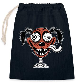 Dummer Hund - Verschließbarer Geschenkbeutel aus Baumwolle (25x30cm) - Navy - Vorne