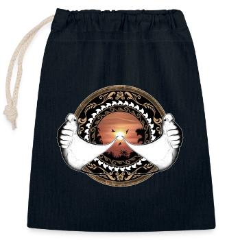Mantarochen Hawaiianisch - Verschließbarer Geschenkbeutel aus Baumwolle (25x30cm) - Navy - Vorne