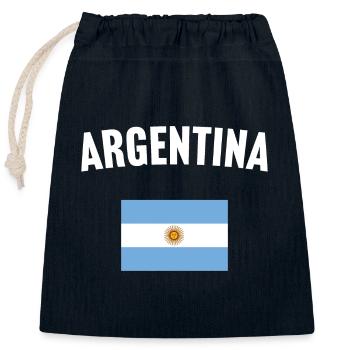 Drapeau de l’Argentine - Sac cadeau en coton avec cordon (25 x 30 cm) - bleu marine - Devant