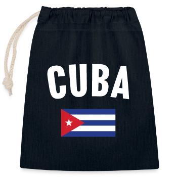 Drapeau de Cuba - Sac cadeau en coton avec cordon (25 x 30 cm) - bleu marine - Devant