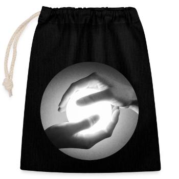 Lumière de la sécurité - Sac cadeau en coton avec cordon (25 x 30 cm) - noir - Devant
