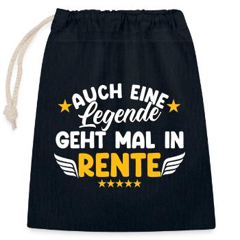 Auch Eine Legende Geht Mal In Rente Geschenk - Verschließbarer Geschenkbeutel aus Baumwolle (25x30cm) - Navy - Vorne