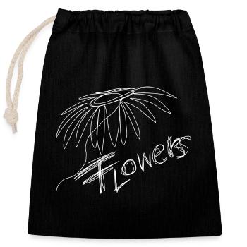flowers - Verschließbarer Geschenkbeutel aus Baumwolle (25x30cm) - Schwarz - Vorne