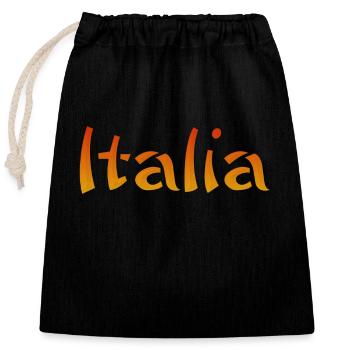 Italia Text - Verschließbarer Geschenkbeutel aus Baumwolle (25x30cm) - Schwarz - Vorne