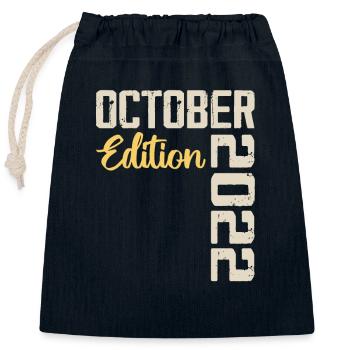 Oktober 2022 Vintage - Retro Geburtstagsgeschenk - Verschließbarer Geschenkbeutel aus Baumwolle (25x30cm) - Navy - Vorne
