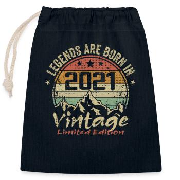 Die Legenden wurden 2021 - 2021 geboren - Verschließbarer Geschenkbeutel aus Baumwolle (25x30cm) - Navy - Vorne