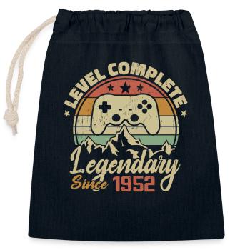 1952 Geburtstagsgeschenk Komplettes Level - 1952 - Verschließbarer Geschenkbeutel aus Baumwolle (25x30cm) - Navy - Vorne