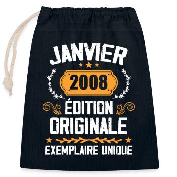 Anniversary Vintage Gift January 2008 - 2008 - Closable cotton gift bag (25x30cm) - navy - Front