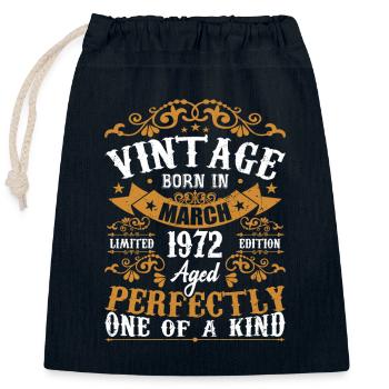 Les Légendes Sont Nées En Mars 1972 - Sac cadeau en coton avec cordon (25 x 30 cm) - bleu marine - Devant