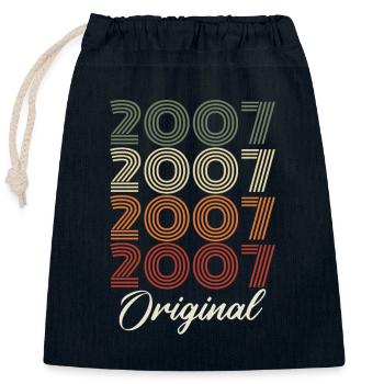 2007 Original Vintage Geburtstagsgeschenk 2007 - Verschließbarer Geschenkbeutel aus Baumwolle (25x30cm) - Navy - Vorne