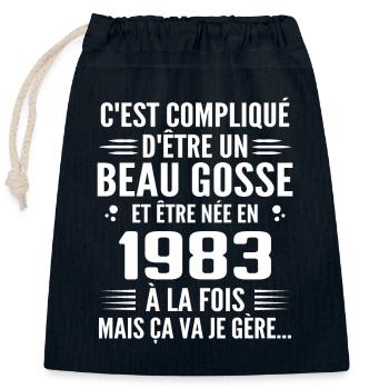 Immer gut aussehend 1983 Geburtstagsgeschenk 1983 - Verschließbarer Geschenkbeutel aus Baumwolle (25x30cm) - Navy - Vorne