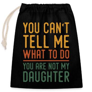 Funny Dad Tees Father Daddy Papa From Daughter Dad - Closable cotton gift bag (25x30cm) - black - Front