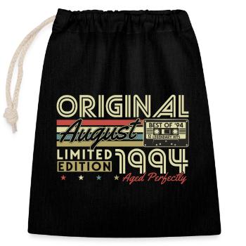 Août 1994 Vintage Rétro Anniversaire Vintage - Sac cadeau en coton avec cordon (25 x 30 cm) - noir - Devant