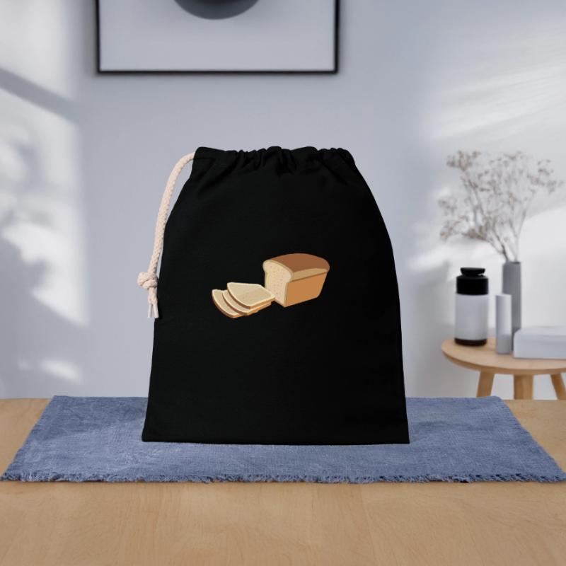 Bread write bread Toast bread Closable cotton gift bag (25x30cm)