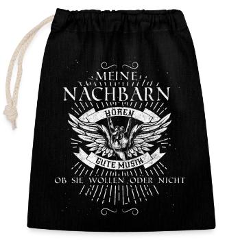 Metal Musik - Verschließbarer Geschenkbeutel aus Baumwolle (25x30cm) - Schwarz - Vorne