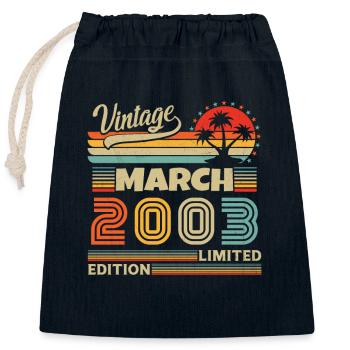 Jahrgang März 2003 Geburtstagsgeschenk - Verschließbarer Geschenkbeutel aus Baumwolle (25x30cm) - Navy - Vorne