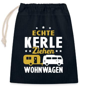 echte kerle ziehen wohnwagen - Verschließbarer Geschenkbeutel aus Baumwolle (25x30cm) - Navy - Vorne