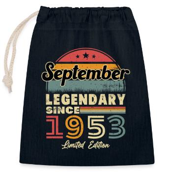 Vintage Nées En Septembre 1953 Cadeau - Sac cadeau en coton avec cordon (25 x 30 cm) - bleu marine - Devant