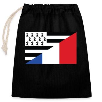 Bretagne Drapeau Cadeau Breton France - Sac cadeau en coton avec cordon (25 x 30 cm) - noir - Devant
