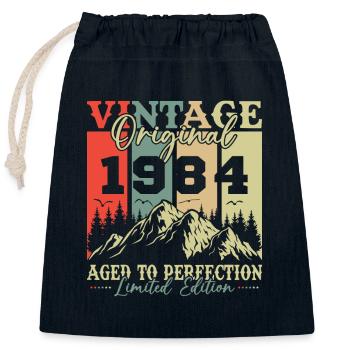 Vinatge 1984 Geburtstagsgeschenk - Verschließbarer Geschenkbeutel aus Baumwolle (25x30cm) - Navy - Vorne