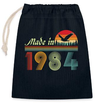 Vinatge 1984 Geburtstagsgeschenk - Verschließbarer Geschenkbeutel aus Baumwolle (25x30cm) - Navy - Vorne