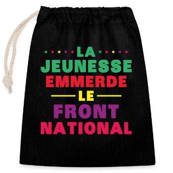 Fuck the National Front - Closable cotton gift bag (25x30cm) - black - Front