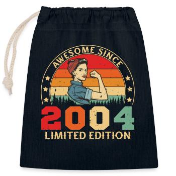 2004 Anniversaire des femmes Édition limitée Vintage - Sac cadeau en coton avec cordon (25 x 30 cm) - bleu marine - Devant