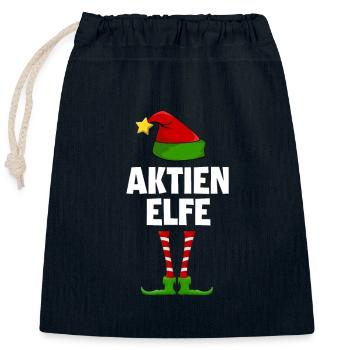 Aktien Elfe - Verschließbarer Geschenkbeutel aus Baumwolle (25x30cm) - Navy - Vorne