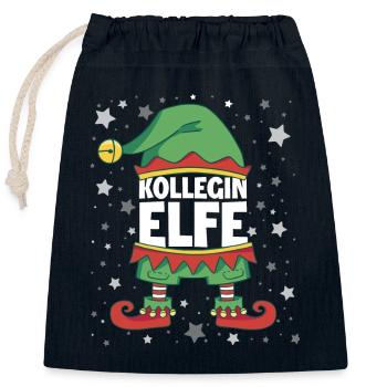 Kollegin Elfe - Verschließbarer Geschenkbeutel aus Baumwolle (25x30cm) - Navy - Vorne