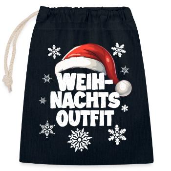 Christmas Outfit - Closable cotton gift bag (25x30cm) - navy - Front