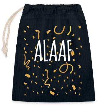 Carnival - Closable cotton gift bag (25x30cm) - navy - Front