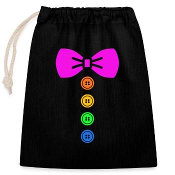 Carnival - Closable cotton gift bag (25x30cm) - black - Front