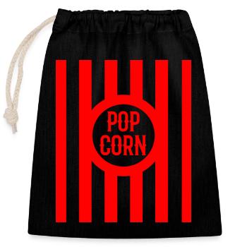 Pop-corn - Sac cadeau en coton avec cordon (25 x 30 cm) - noir - Devant