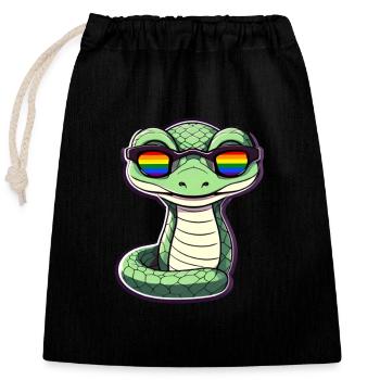 Mois de la fierté LGBTQ - Sac cadeau en coton avec cordon (25 x 30 cm) - noir - Devant
