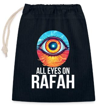 ALL EYES ON RAFAH - Gaza Demo Free Palestina - Closable cotton gift bag (25x30cm) - navy - Front