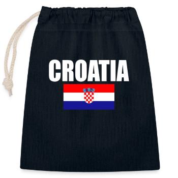 Croatie (Hrvatska) - Sac cadeau en coton avec cordon (25 x 30 cm) - bleu marine - Devant