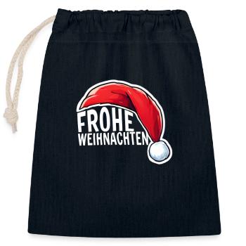 Weihnachten Weihnachtsoutfit - Verschließbarer Geschenkbeutel aus Baumwolle (25x30cm) - Navy - Vorne