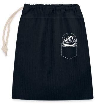 Christmas Ball Christmas - Closable cotton gift bag (25x30cm) - navy - Front