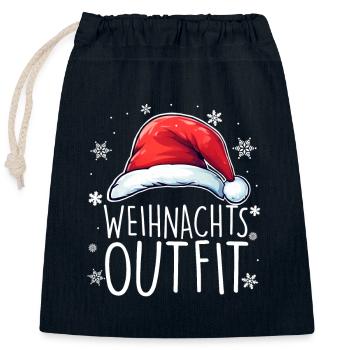 Weihnachtsoutfit Weihnachten - Verschließbarer Geschenkbeutel aus Baumwolle (25x30cm) - Navy - Vorne