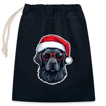DOG - Closable cotton gift bag (25x30cm) - navy - Front