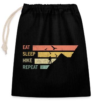 manger dormir randonnée répéter - Sac cadeau en coton avec cordon (25 x 30 cm) - noir - Devant