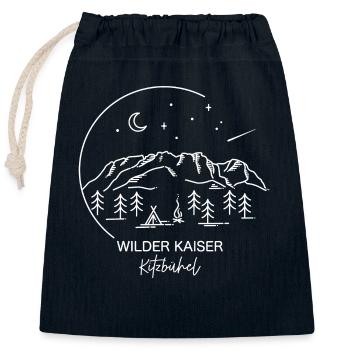 Wilder Kaiser Finisher Berg Wandern Kitzbühel - Verschließbarer Geschenkbeutel aus Baumwolle (25x30cm) - Navy - Vorne