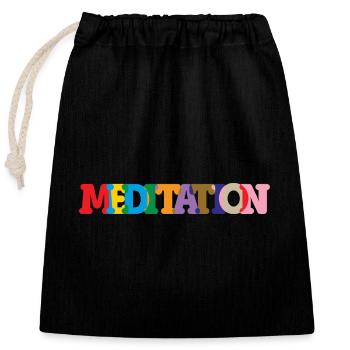 Méditation / Zen / Relax - Sac cadeau en coton avec cordon (25 x 30 cm) - noir - Devant