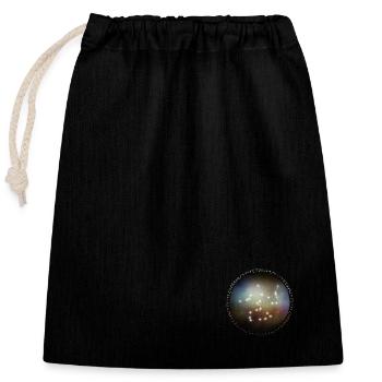 Sternzeichen - Schütze - Universum - Verschließbarer Geschenkbeutel aus Baumwolle (25x30cm) - Schwarz - Vorne