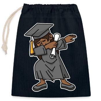 Schwarzes Mädchen Student dab Abschluss Schule - Verschließbarer Geschenkbeutel aus Baumwolle (25x30cm) - Navy - Vorne