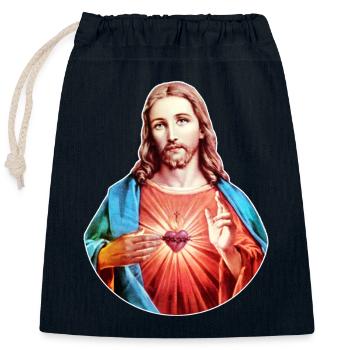 Jesus Christ | Jesus Christ - Closable cotton gift bag (25x30cm) - navy - Front