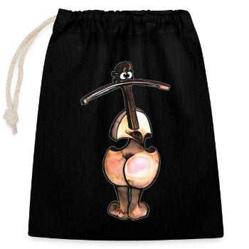 Butt violin without writing - Closable cotton gift bag (25x30cm) - black - Front